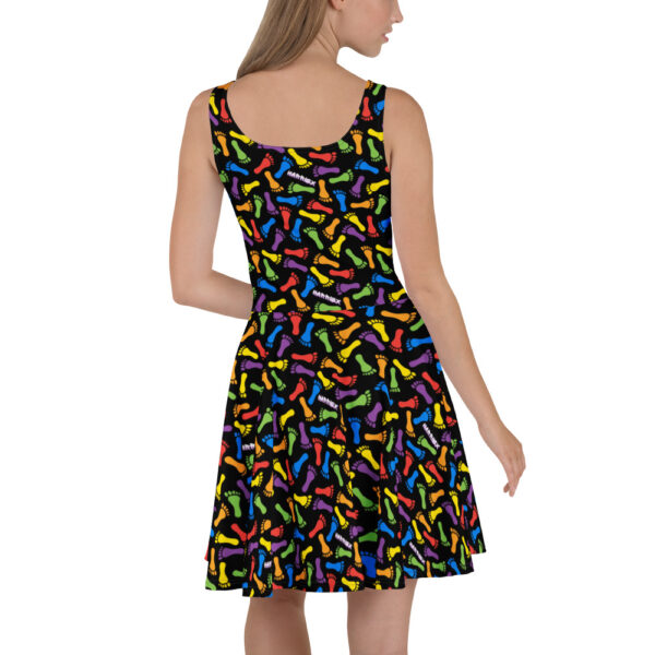 Harriex | Black Rainbow Foot Skater Dress - Image 3