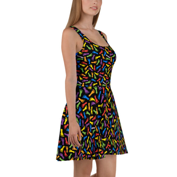 Harriex | Black Rainbow Foot Skater Dress - Image 5